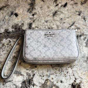 Kate Spade Silver Wristlet Clutch